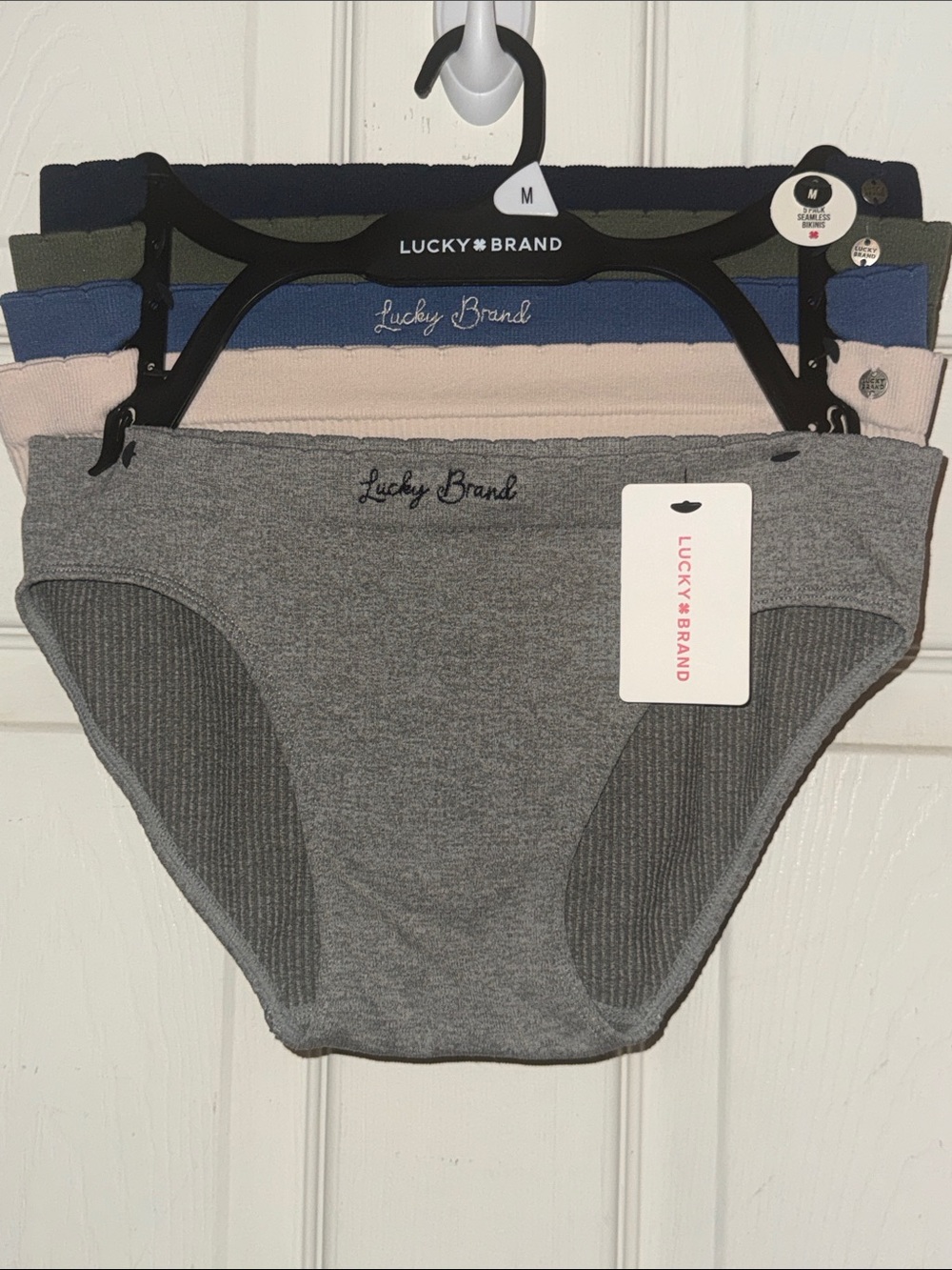 Lucky Brand Girls' 5-Pack Briefs - Gray, Navy, Olive, Blue, Blush